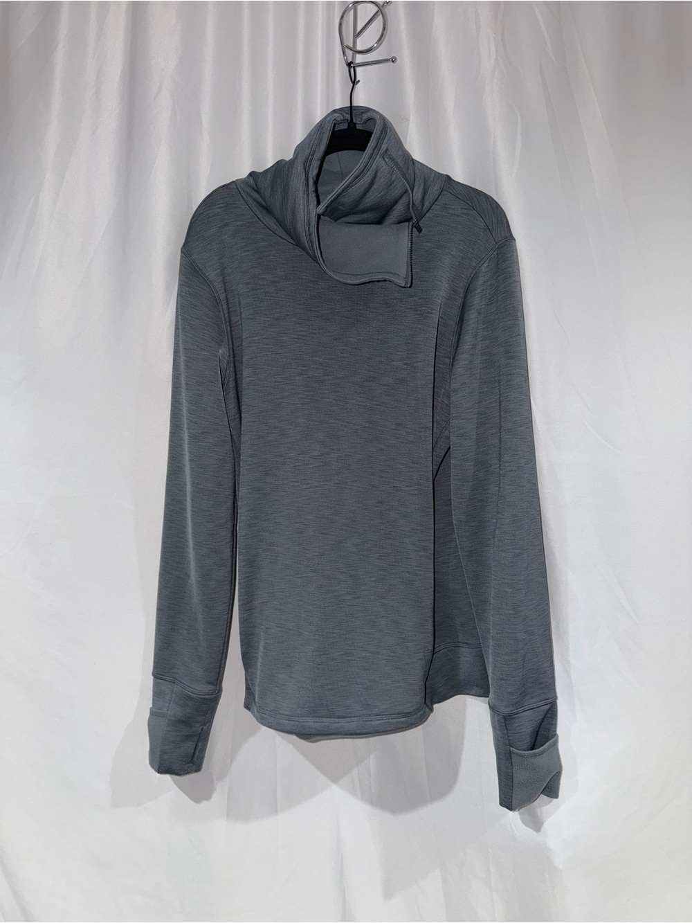 Victoria’s Secret Sweatshirt Cowl Zipper Neck Pullover Long Sleeve Gray VSX L